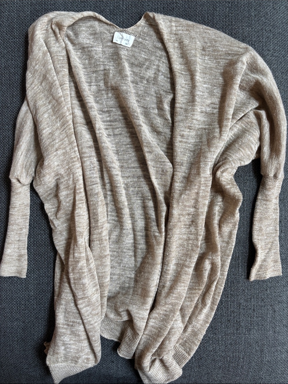 Community (Aritzia) Lightweight Beige Open-Front Women’s Sweater Cardigan